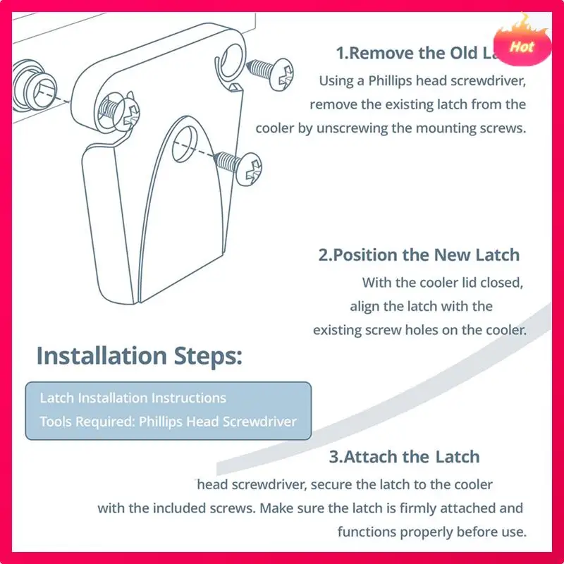 

ABYP 4X стойки и винты для кулера, для охладителей Igloo 50-165 Qt, высокопрочные запасные части для защелки кулера