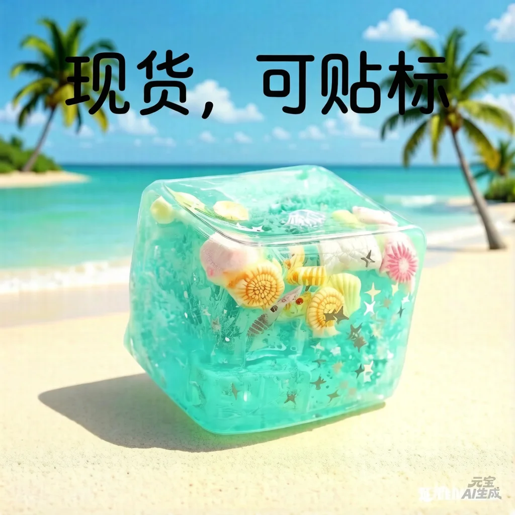 Squishy Maltose Cubes Fidget Toy Super Soft Transparent Star Squeeze Toy Ocean Sensory Anti-stress Toy for Friend Christmas Gift