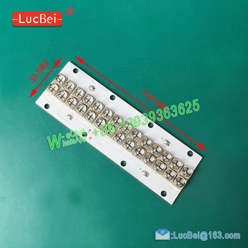 365NM UV LED Splicing Module For Uv Flatbed Printer Furniture UV Varnish Baking Dry Curing UV LED Lamp 6565 395NM Chip 104*35 Mm