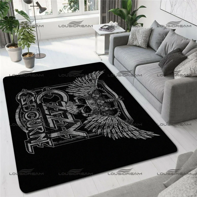 Metal Rocker Decorative Carpet Ozzy Osbourne Square Flannel Art Rug Modern Home Living Room Floor Mats Bedroom Carpet