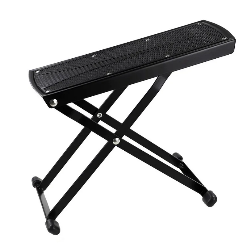 

Guitar Foldable Foot Holder 6 Height Adjustable Foot Stool with Rubber End Cap and Non-Slip Rubber Pad for Guitar and Nail Care