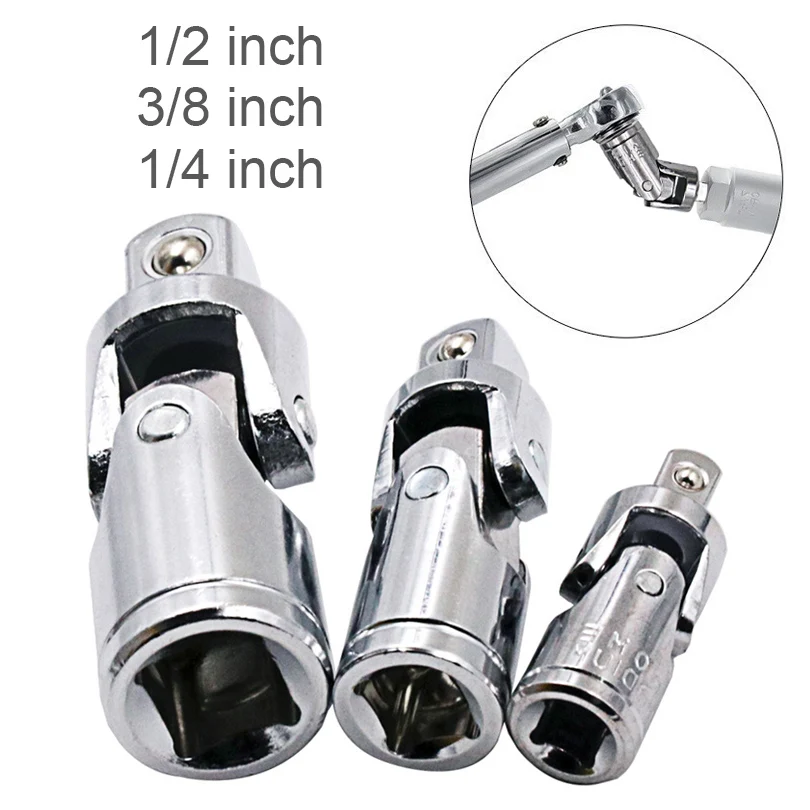 Wrench Sleeve 360 Degree Socket Wrench Joint Swivel Knuckle Joint Air Impact Wobble Socket Adapter Hand Tool 1/2 3/8 1/4