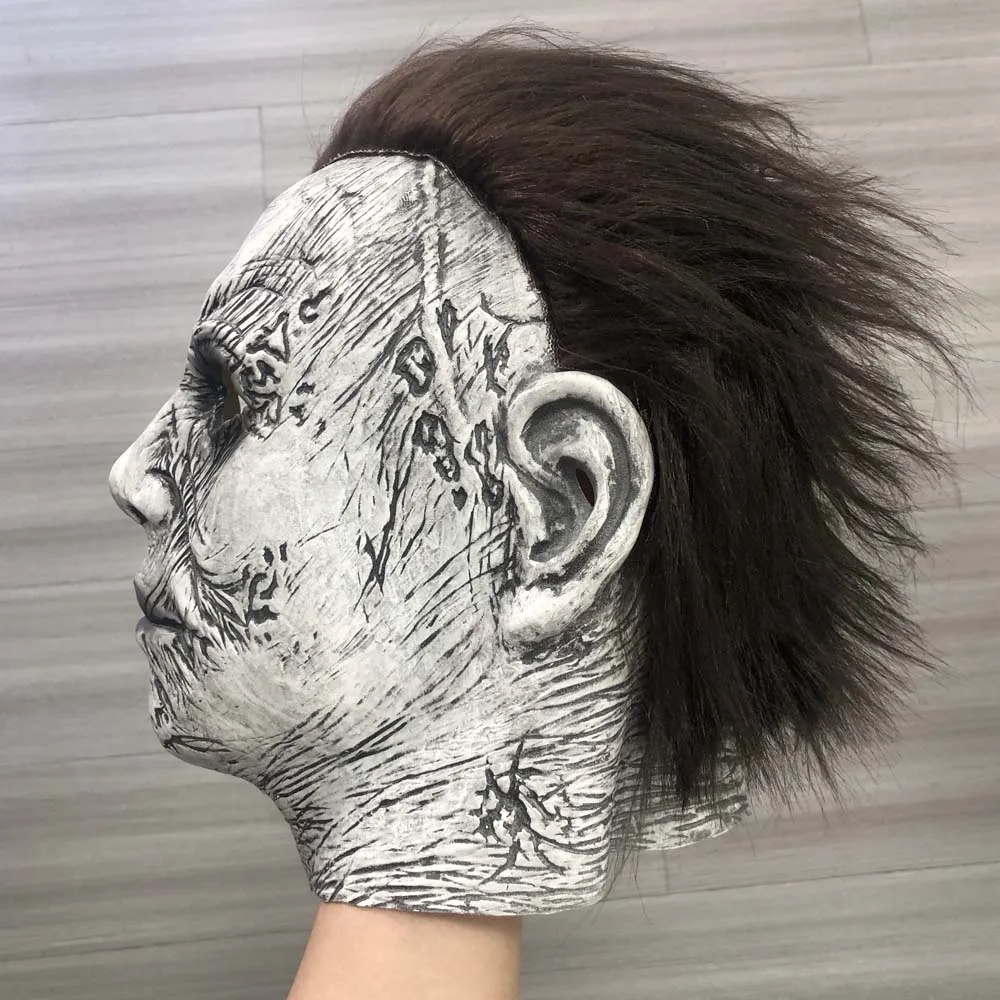 Máscara de terror de Michael Myers para Halloween, casco de látex para Cosplay, espeluznante, sangriento, asesino de demonios, Carnaval, Purim, accesorios para disfraces de fiesta, 2018