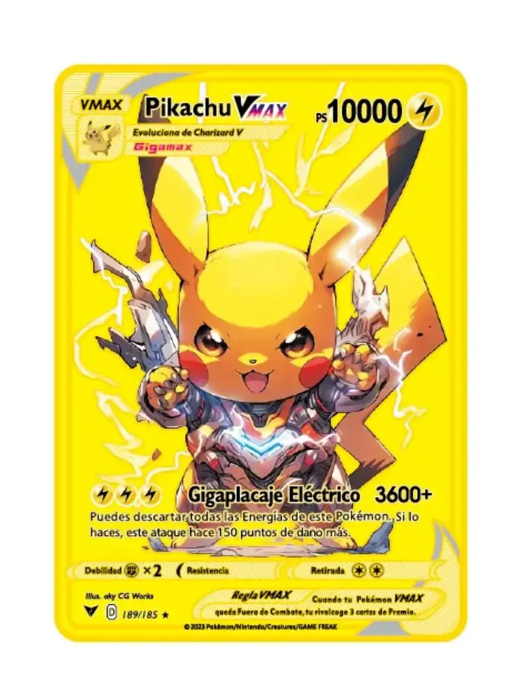 2024 novo espanhol pok é mon cartões de metal pokemon letras espanhol pokemon ferro cartões mewtwo