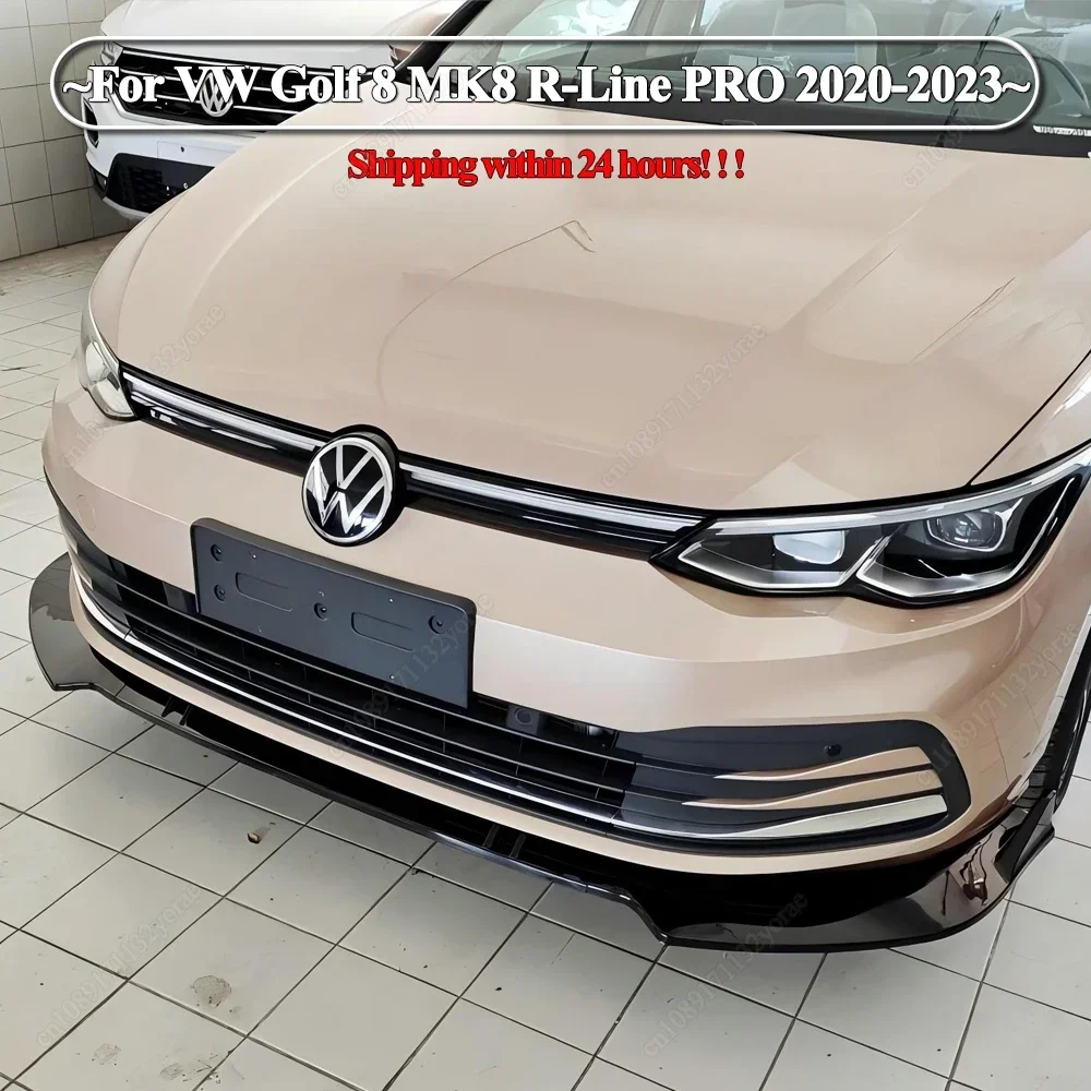 For VW Golf 8 MK8 R-Line PRO 2020-2023 Front Bumper Lip Spoiler Splitter Diffuser Cover Deflector Canard Spoiler Body Kit Tuning