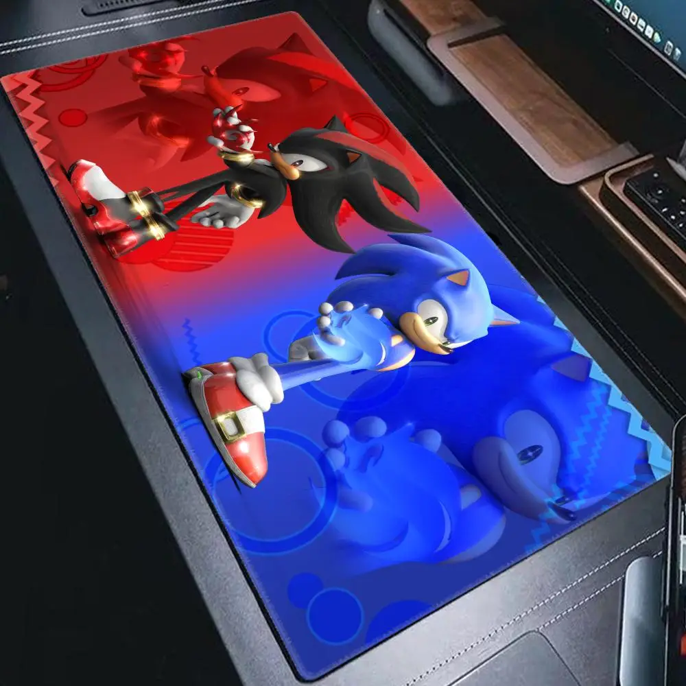 HYBXAXC Sonic The Hedgehog Big Table Mat Keyboard Mat Students Gamer Desktop Mouse Pad Gaming XXL Mouse Pad Cartoon Desktop Mat