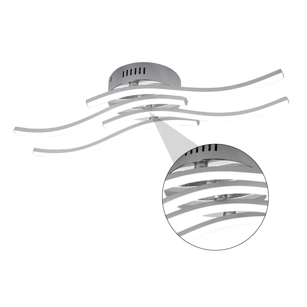 

1 шт. Светодиодный потолочный светильник Wave из акрила и алюминия, современный дизайн, яркий теплый свет для гостиной, спальни, холла отеля, конференц-зала