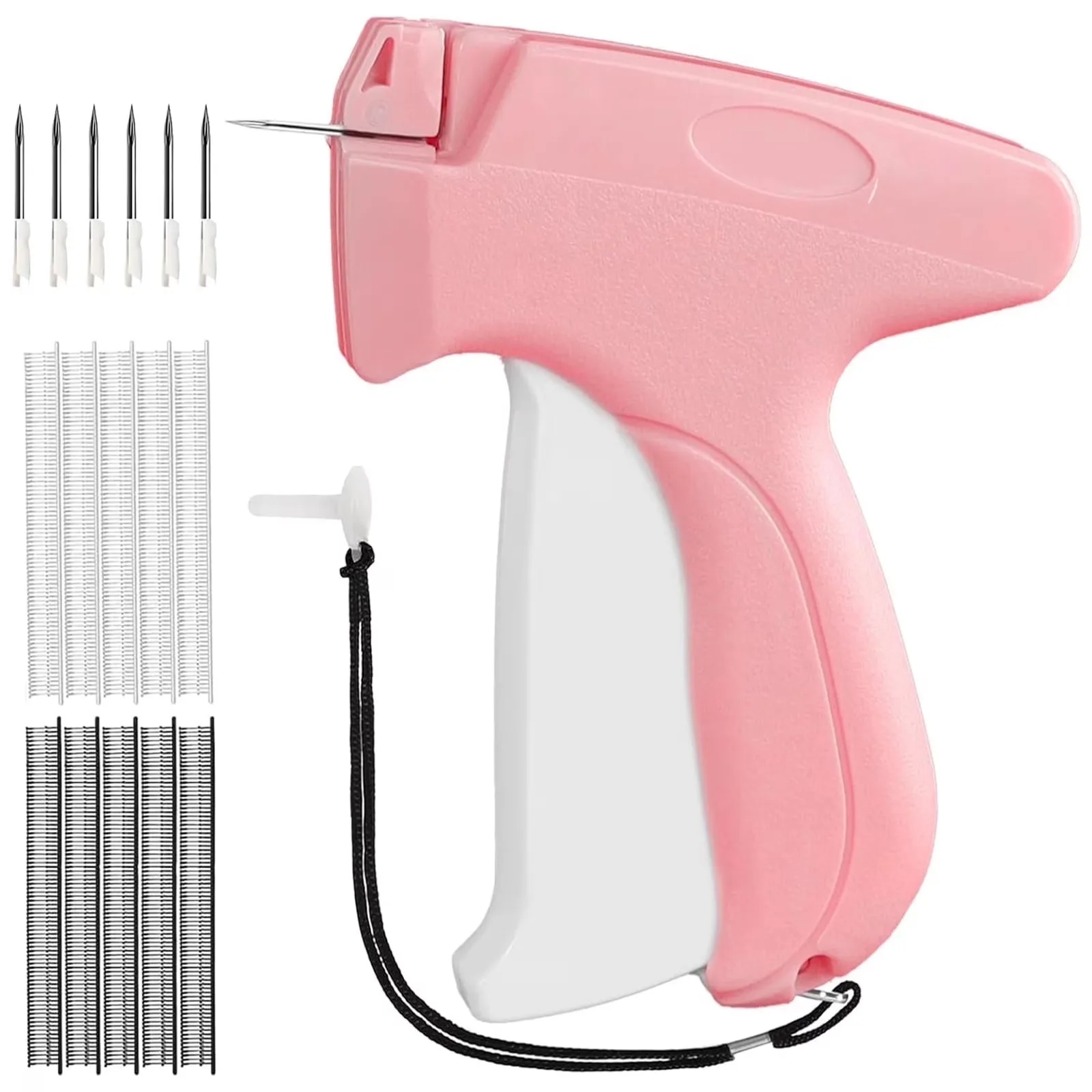 

Pink Mini Clothing Stitch Gun, Quick Garment Fixer Sewing Tool with 5 Needles & 1000 Mini Fasteners