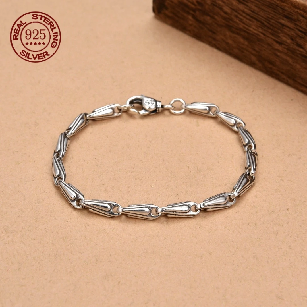 Simple Style Retro Bracelet S925 Sterling Silver Niche Design Sense Mobius Bracelet Male Geometry Hip Hop Jewelry Exquisite Gift