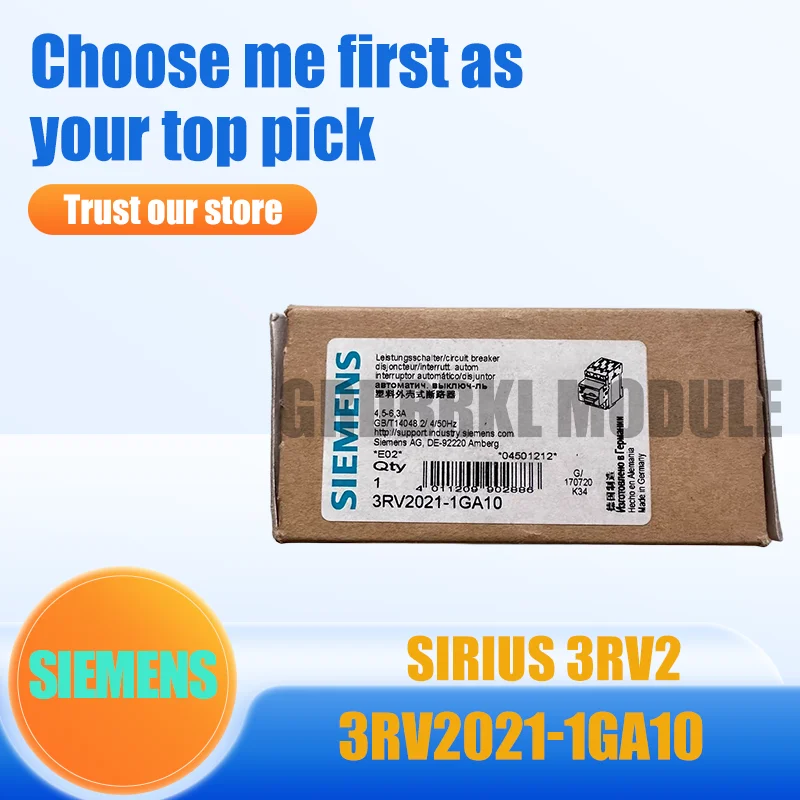 

New Original SIEMENS 3RV2021-1GA10 Motor Protection Circuit Breaker 4.5-6.3A