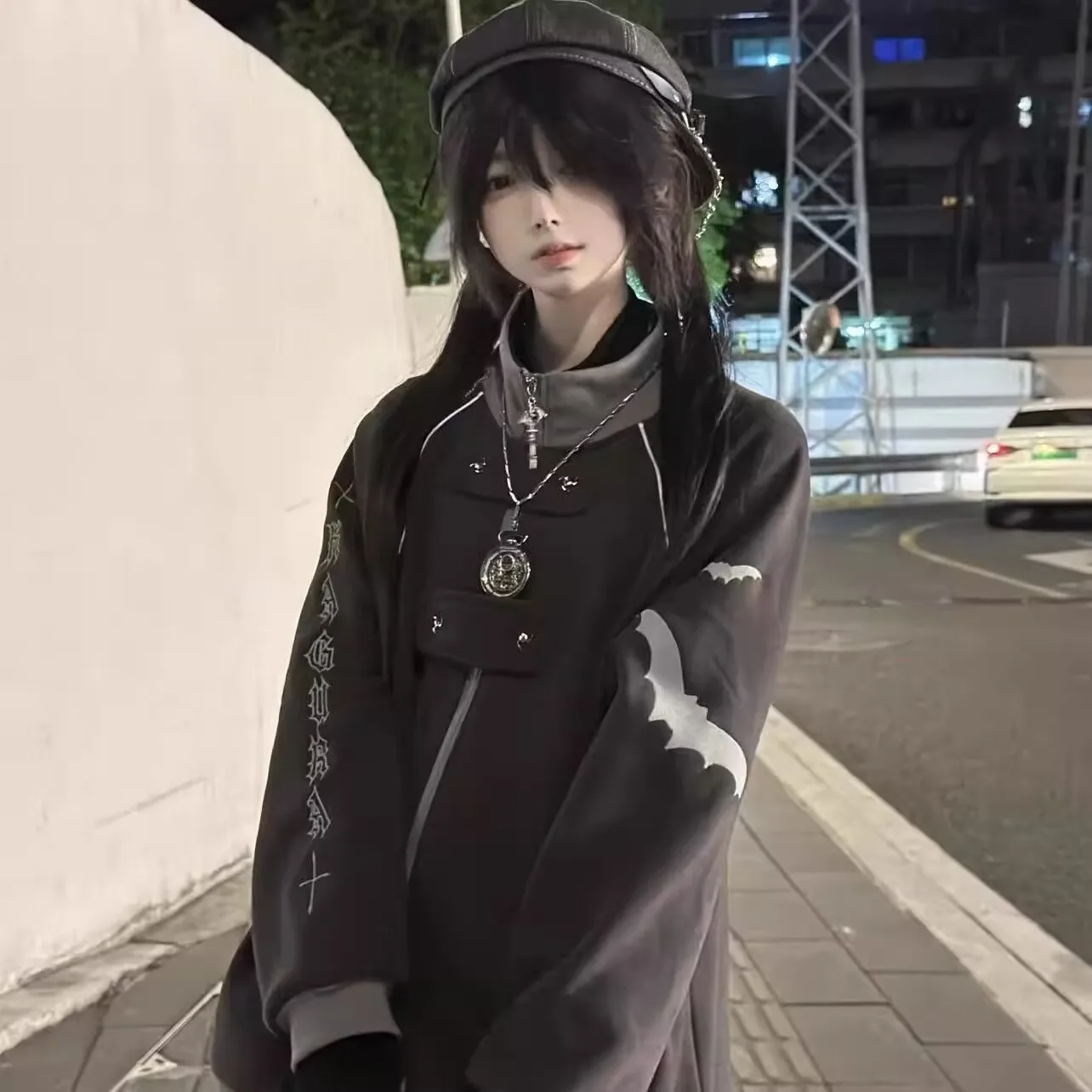 

Милая толстовка большого размера с воротником-стойкой Y2K, японский Sle, осенне-зимняя субкультура, очаровательный топ, женская модная толстовка