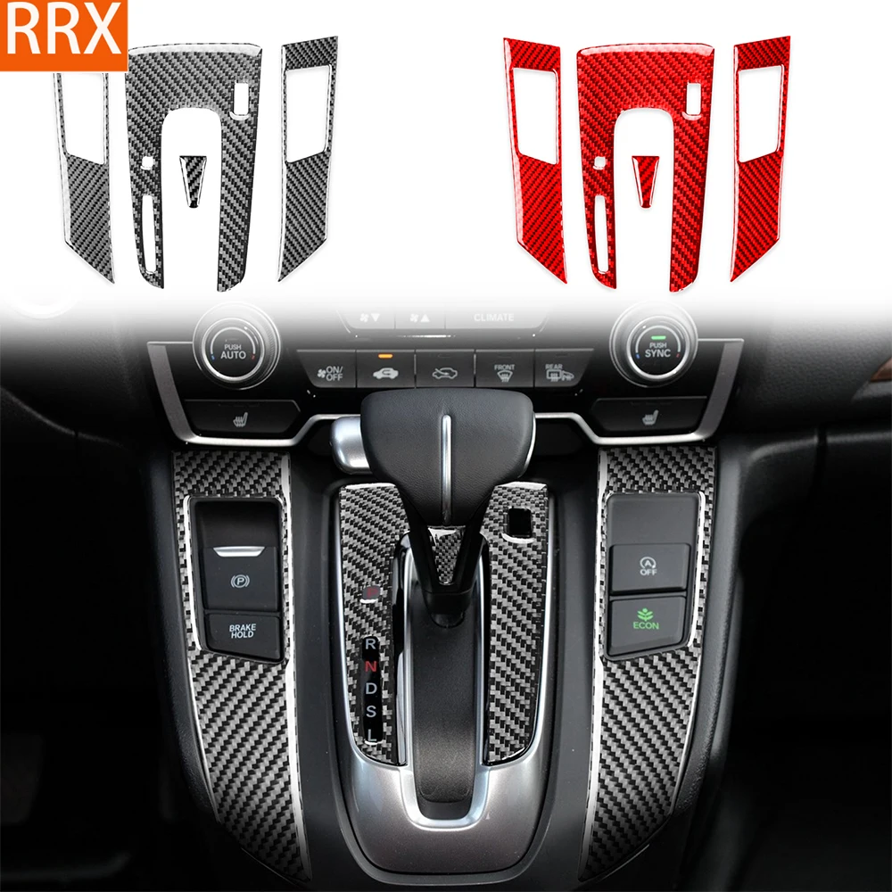 For Honda CR-V CRV 2017-2021 Real Carbon Fiber Sticker transmission Gear Shift Panel Border Car Accessories Interior decorative