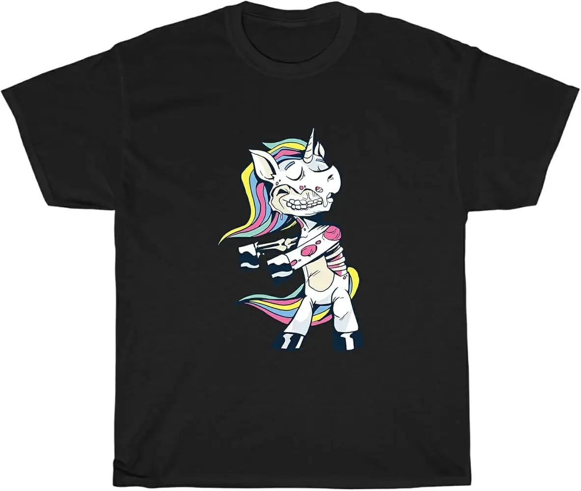 Nice Unisex t-Shirt for Men and Women, Graphic tee Shirts with Design : Zombie Unicorn Floss Dance (322-15-400)