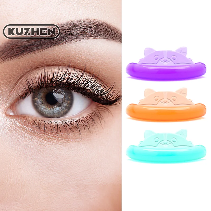 5Pairs Glue Free Silicone Cat-shaped Eyelash Perm Pads Sticky Lashes Rods Shield Lifting 3D Eyelash Curler Applicator Tools