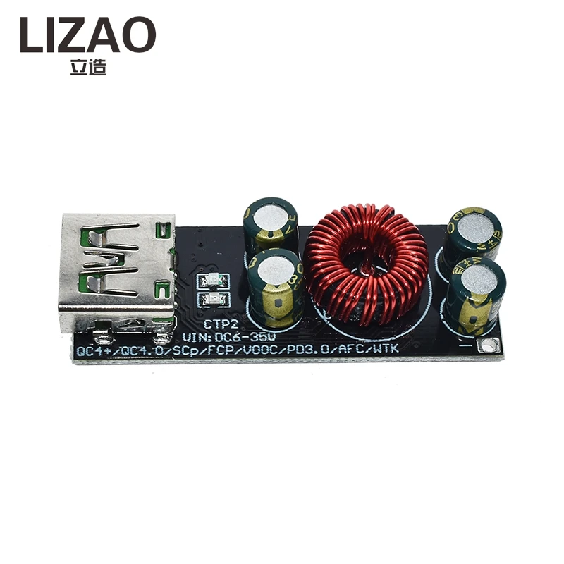 LIZAO 6-35V Buck Boost DC-DC Converter USB Type-C Fast Charging Module Support PD QC3.0 QC4.0 SCP FCP