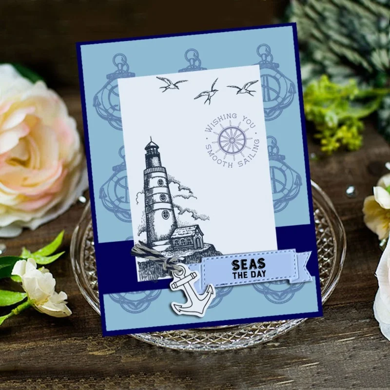 15x21cm Lighthouse żeglarstwo transparentne wyraźne znaczki/silikonowe pieczątki rolki pieczęć do Album na zdjęcia DIY do scrapbookingu/tworzenie