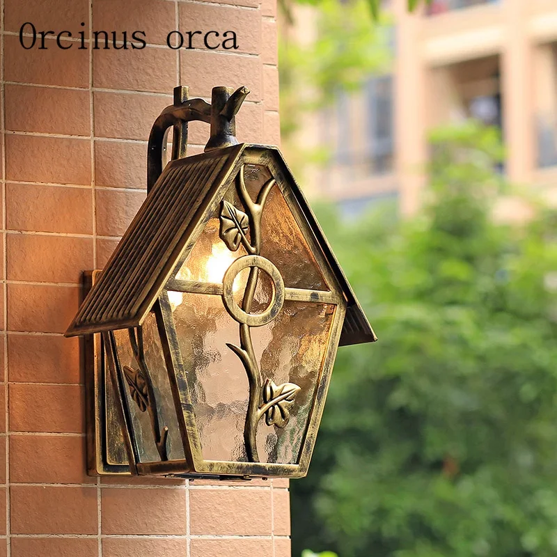 

Outdoor balcony waterproof wall lamp European style retro courtyard staircase corridor American bedside bedroom wall lamp