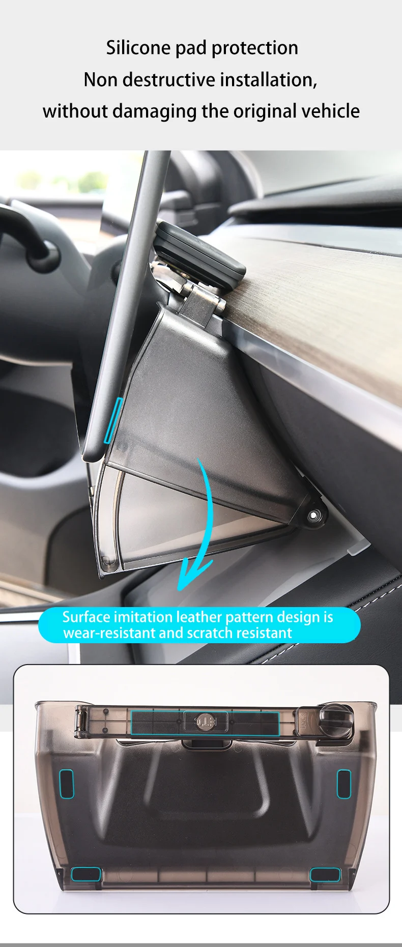 For Tesla Model 3 Y Highland Juniper 2021-2025 Hidden Screen Storage Magnetic Opening And Closing Hidden Large Space Storage Box