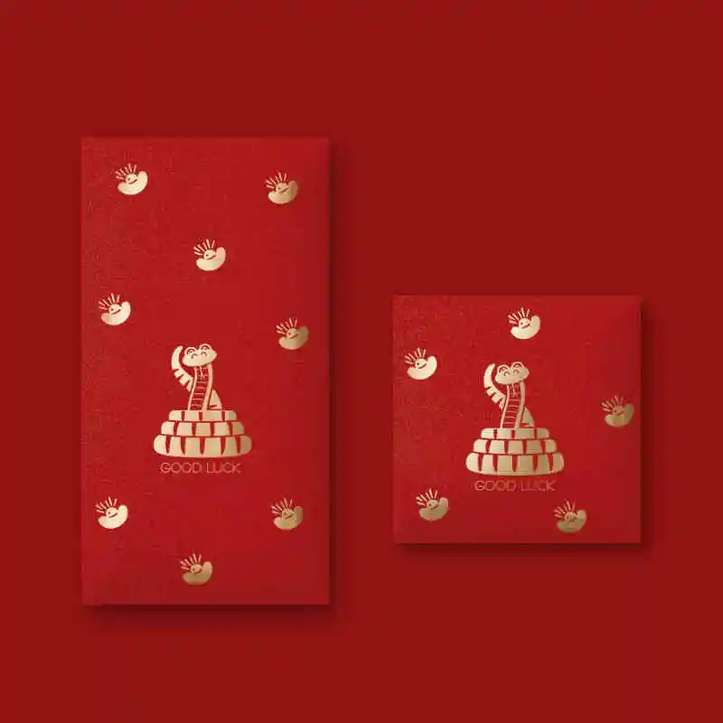 2025 ano da cobra envelope vermelho ano novo chinês 10 pçs/set hongbao saco de dinheiro festival da primavera presente da sorte bolso fontes de festa