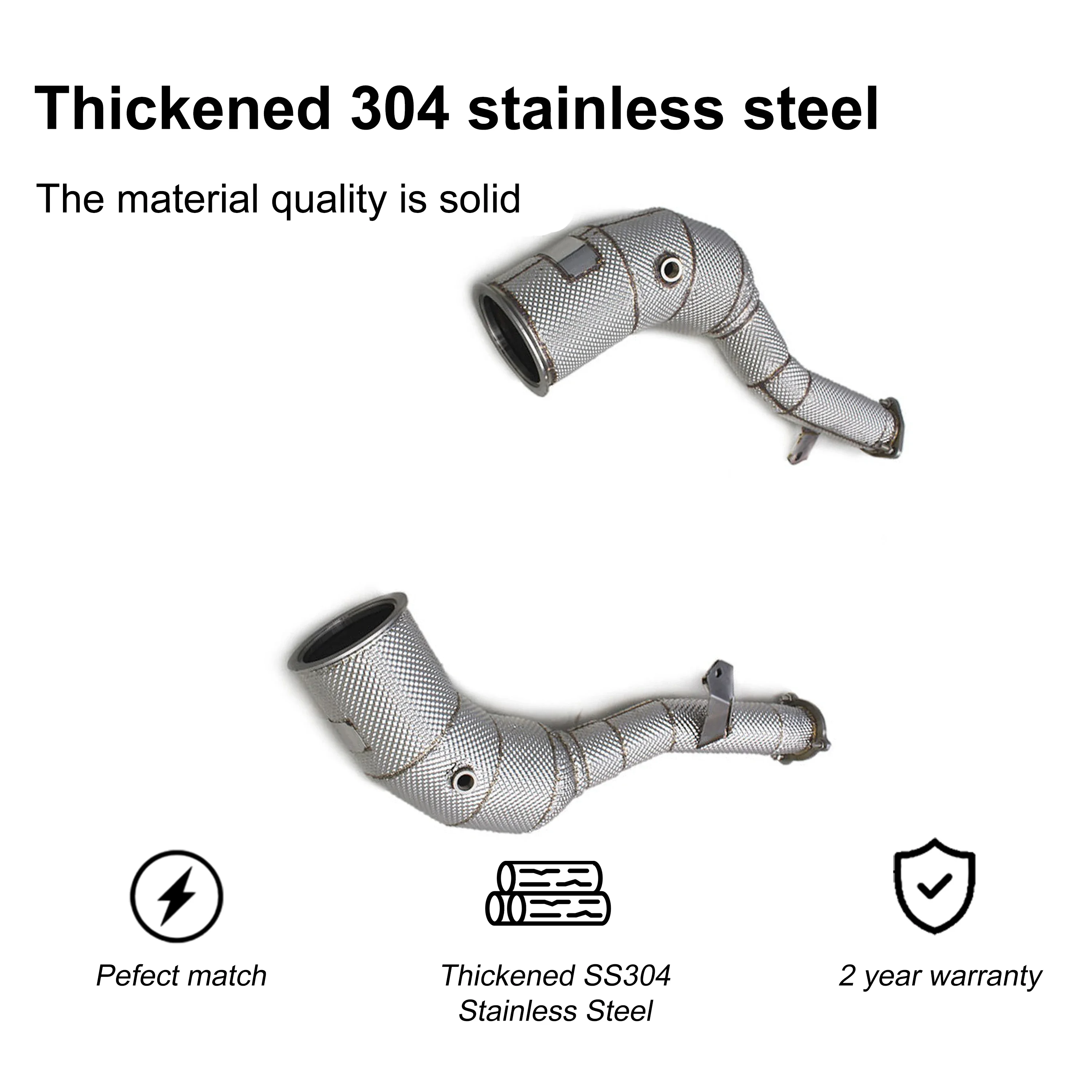 ACE Hochempfehlbares Free-Flow-Downpipe für Audi S6 S7 C8 2.9T Edelstahl-Auspuffrohr mit Katalysator Tuning Auto-Zubehör – Detail 8
