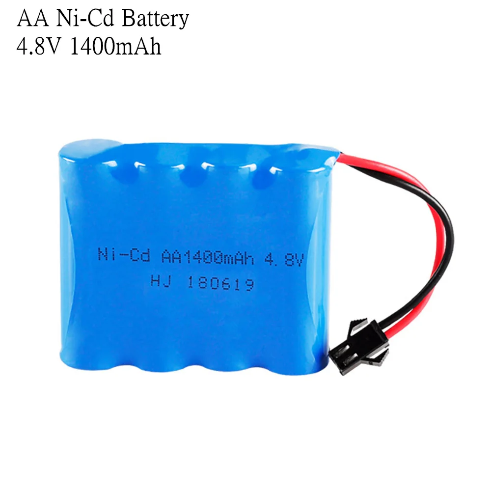 4.8v 1400mah NICD Battery And USB Cable For Rc toys Cars Boats Tanks Robots Guns Parts Ni-Cd Rechargeable Battery Pack SM 5pcs