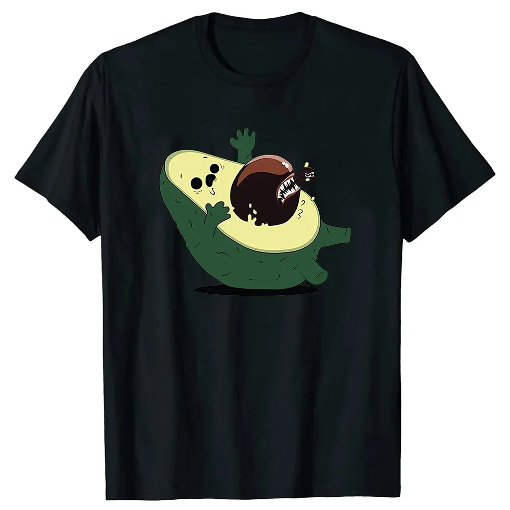 

Funny Avocado Alien T Shirts Graphic Cotton Streetwear Short Sleeve Birthday Gifts Summer Style Vegan T-shirt Mens Clothing