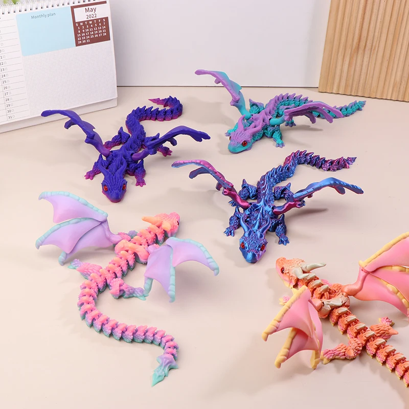 

40cm Wyvern Dragon With Wings, 3d Printed Dragon,articulated Dragons Dragon Fidget Dragons Desktop Ornaments Simulation Model Gi