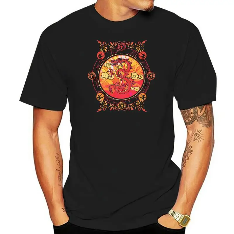 Mulan Mushu Stained Glass Mens Graphic T Shirt