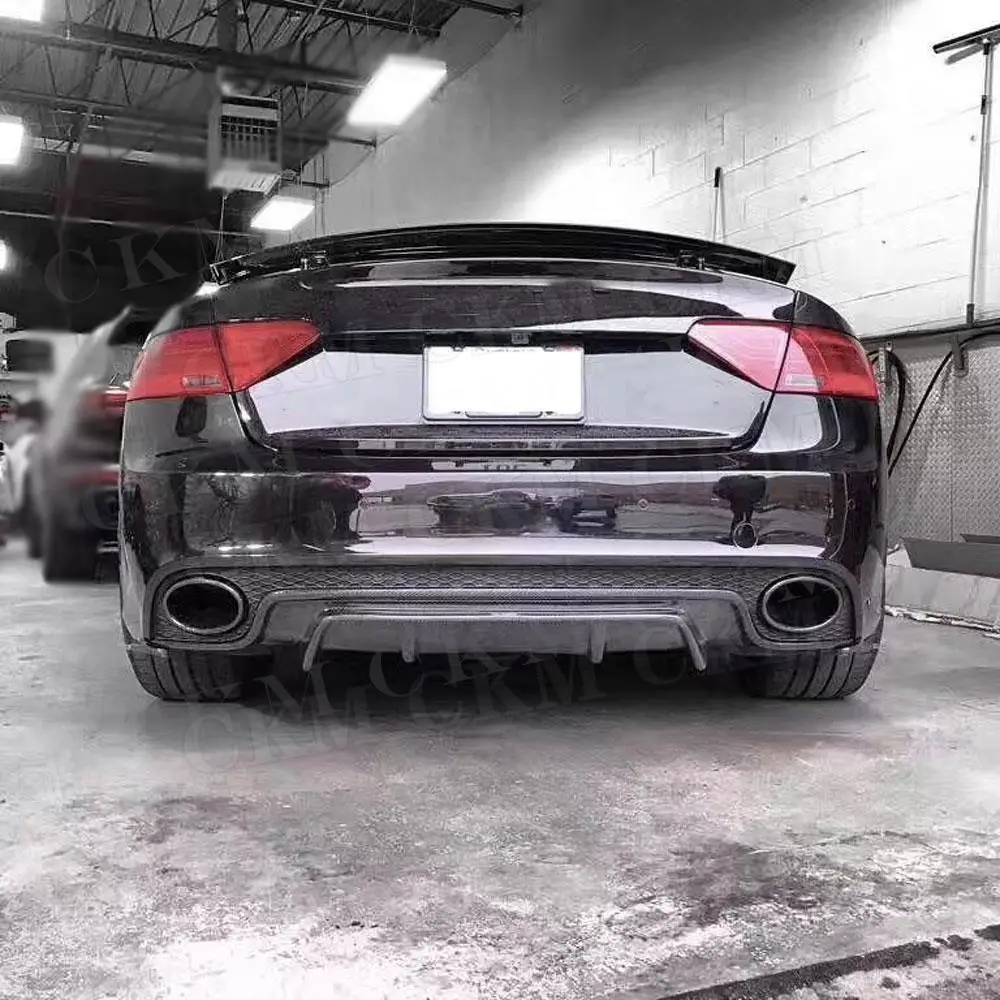 Carbon Fiber Rear Bumper Lip Diffuser for Audi A5 RS5 2012 2013 2014 2015 2016 not For A5 Standard Skid Plate Car Accessories view 4