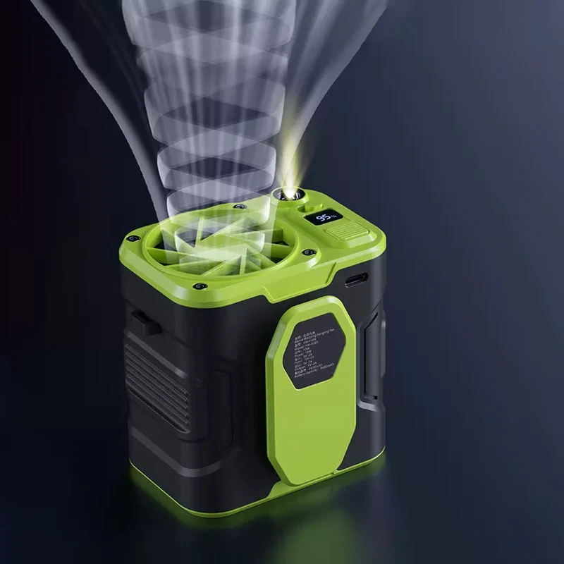 휴대용 충전식 허리 또는 목에 거는 팬, 야외 라이딩 등반 작업용, 10000mah, 3S 고속 냉각 팬, 여름