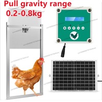 Automatic Chicken House Door Flap Controller with Timer Light Sensor LCD Screen Battery Solar Panel Door Opener Pull Range 0.8kg