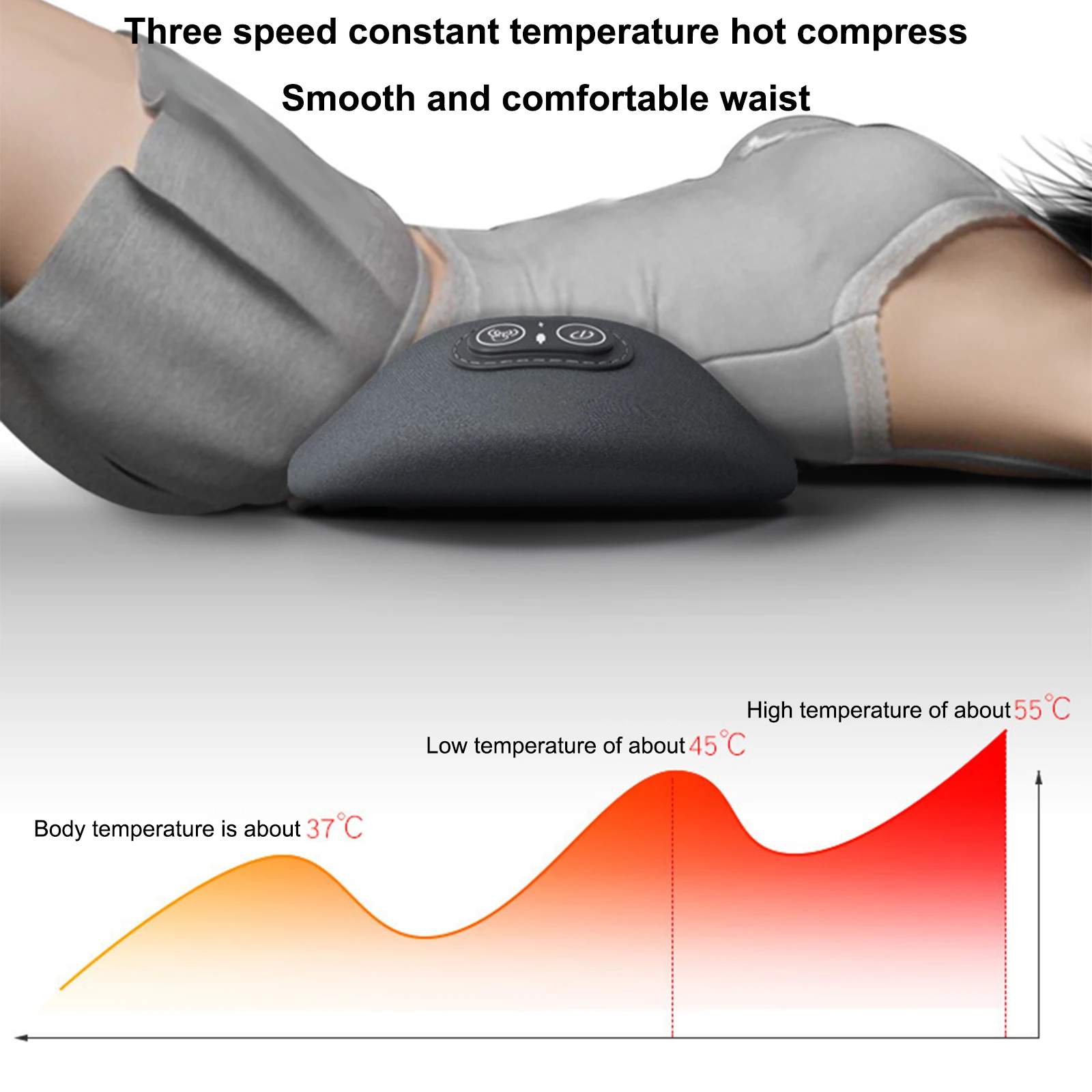 

New 3 in 1 Electric Lumbar Support Pillow Adjustable Height Back Massager Waist Pillow with Heat Memory Foam Back Pillow for Bed