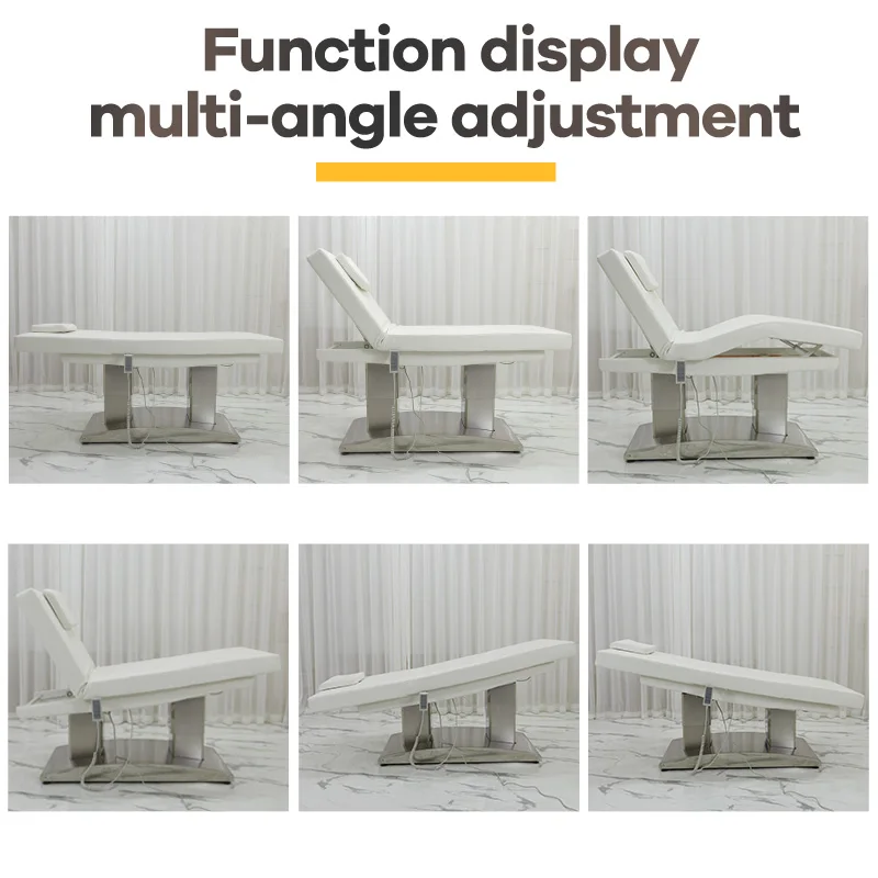 سرير الوجه الكهربائي للتدليك بمحرك 3 محركات، سرير صالون تجميل التجميل