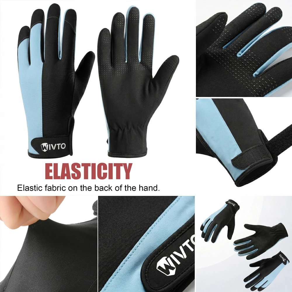 Sommer-Tauchhandschuhe für Herren und Damen, Eisseide, kühl, elastisch, atmungsaktiv, Outdoor-Vollfinger-Handschuhe zum Wandern, Angeln, Radfahren – Detail 11