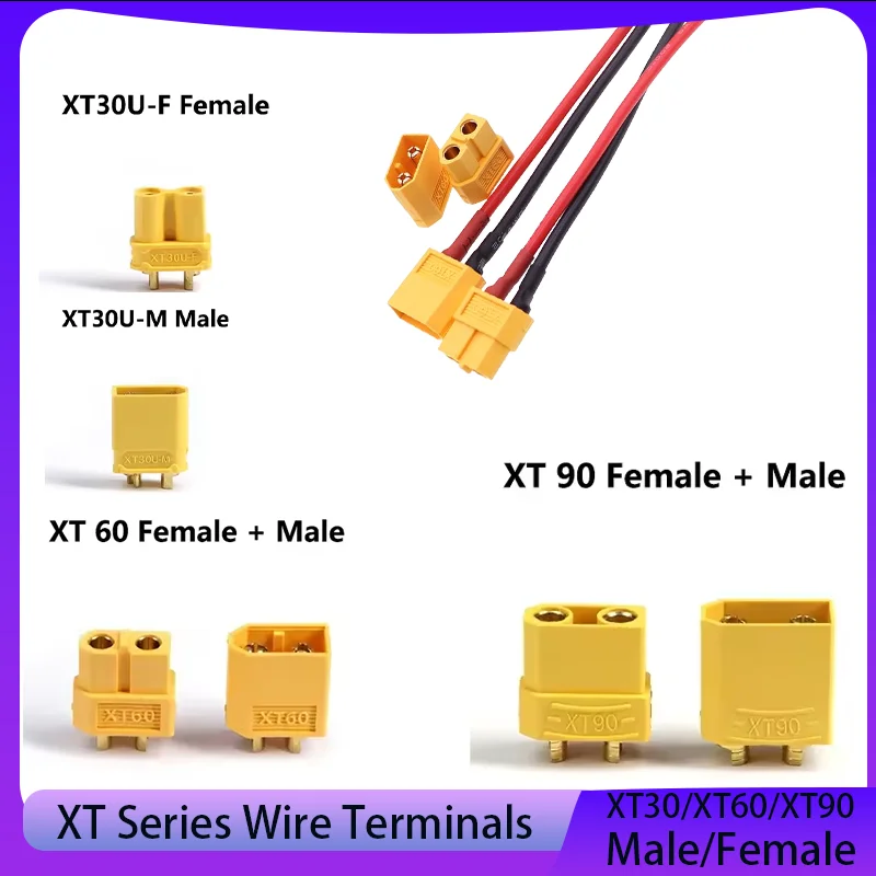 XT30U XT60 XT90 Male Female Plug, XT Type Connector for RC Airplane Model Lithium Battery Wiring