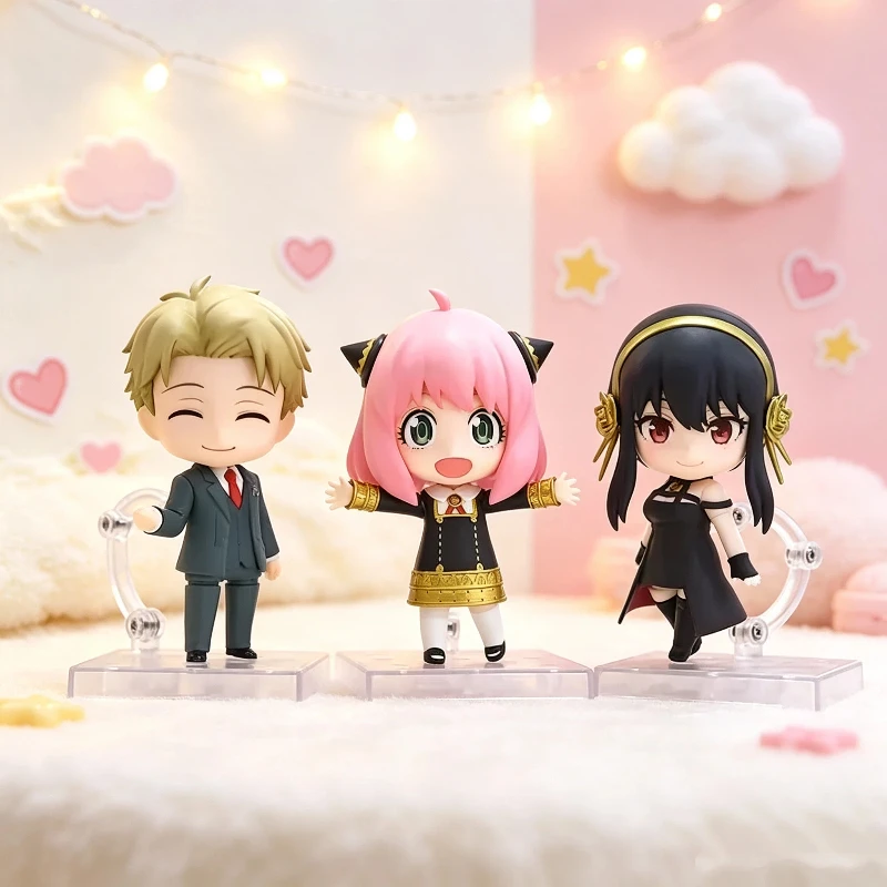 3-teilige Spy Family Serie # 1901 Lloyd # 1902 Anya # 1903 Yor Niedliche Q-Style PVC-Figur in Box Verpackt Puppe Heim-Desktop-Deko Anime-Liebhaber