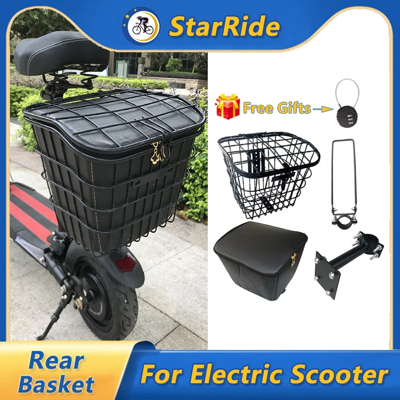 Universal Electric Scooter Front and Rear Basket for KUGOO M4 Pro XIAOMI M365 Electric Scooter Waterproof Basket Accessories