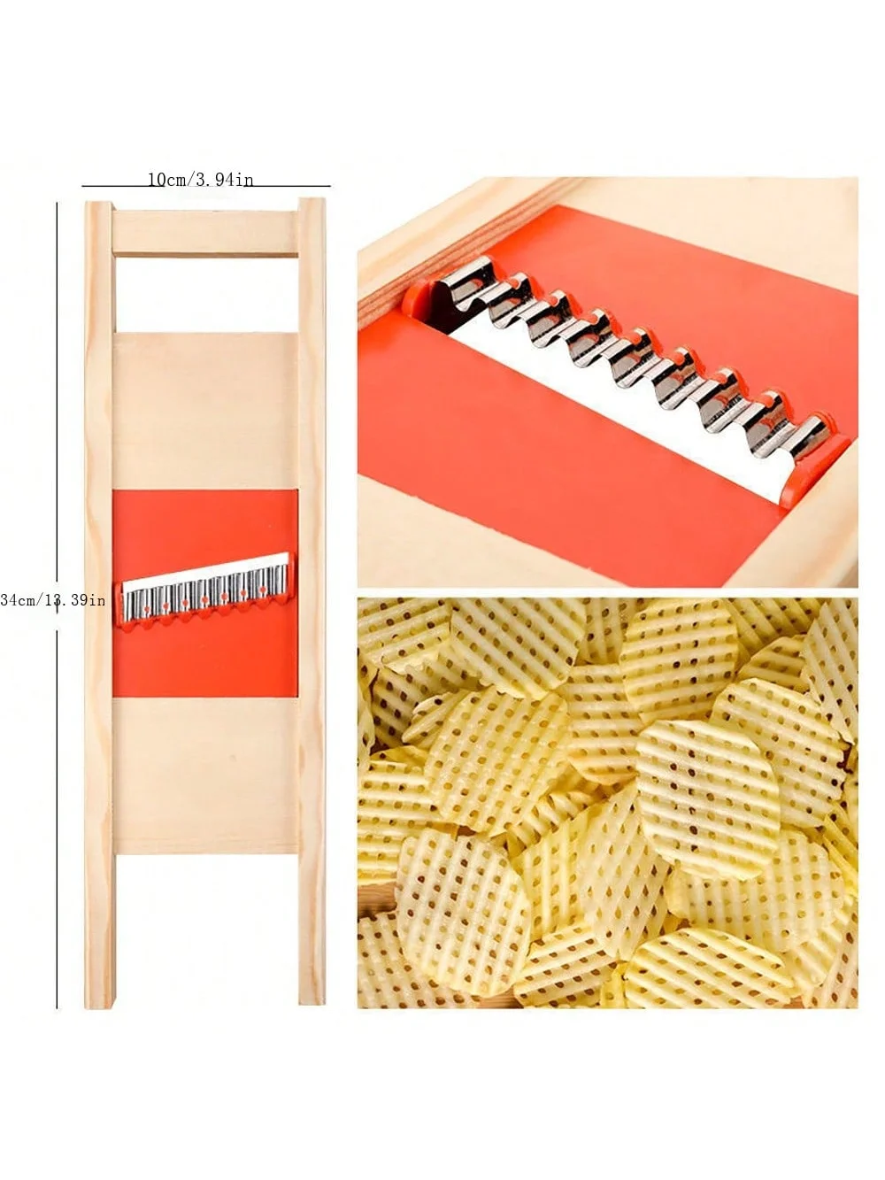 French Fries Mesh Cutter, Fatiador De Batata, Grade Ondulada, Chips Domésticos, Cor Aleatória