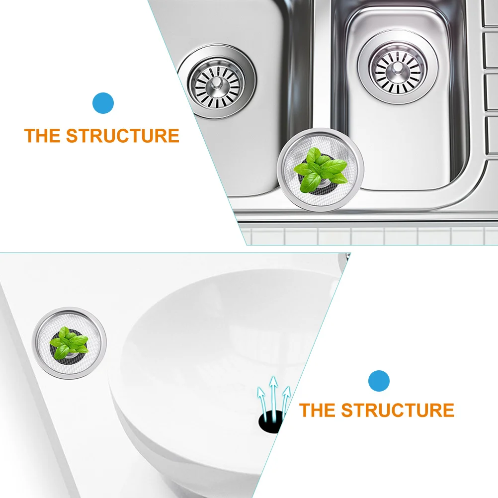 

2pcs Stainless Kitchen Bathroom Drain Tool Plug Strainer Drain Stopper Sink Plug Strainer Kitchen Sink Stopper