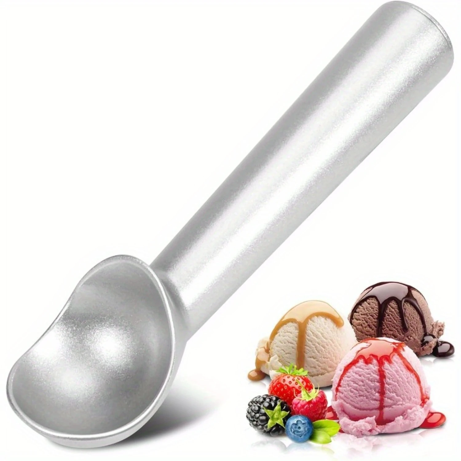 Premium Stainless Steel 7-Inch Ice Cream & Dessert Scoop - Perfect For Fruit, Salad, Iced Tea & Watermelon - Durable Kitchen S