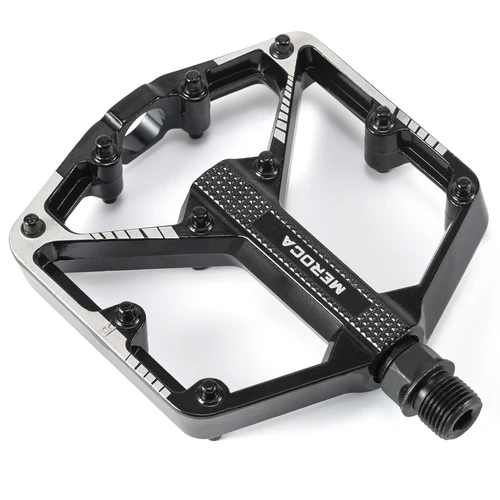 Imagen 1 del producto Pedales de bicicleta MEROCA, Pedal de bicicleta con rodamiento sellado 2 DU para bicicleta de montaña y carretera, pedales MTB de aleación de plataforma ancha