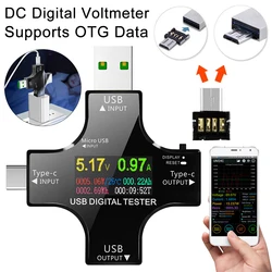 Type-C USB Tester Color Digital Display DC Digital Voltmeter Voltage Current Meter Ammeter Detector Voltage USB Current Tester