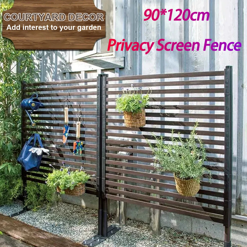 

Metal Outdoor Privacy Screen Fence Privacy Screen PE-Coating Steel Pipes Fence Panel for Balcony Patio Lawn Garden