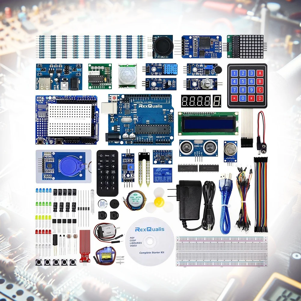 Most Complete Starter Kit for Arduino UNO R3 Most Complete Electrnoics Starter Kit with Servo LEDs Compatible with Arduino IDE
