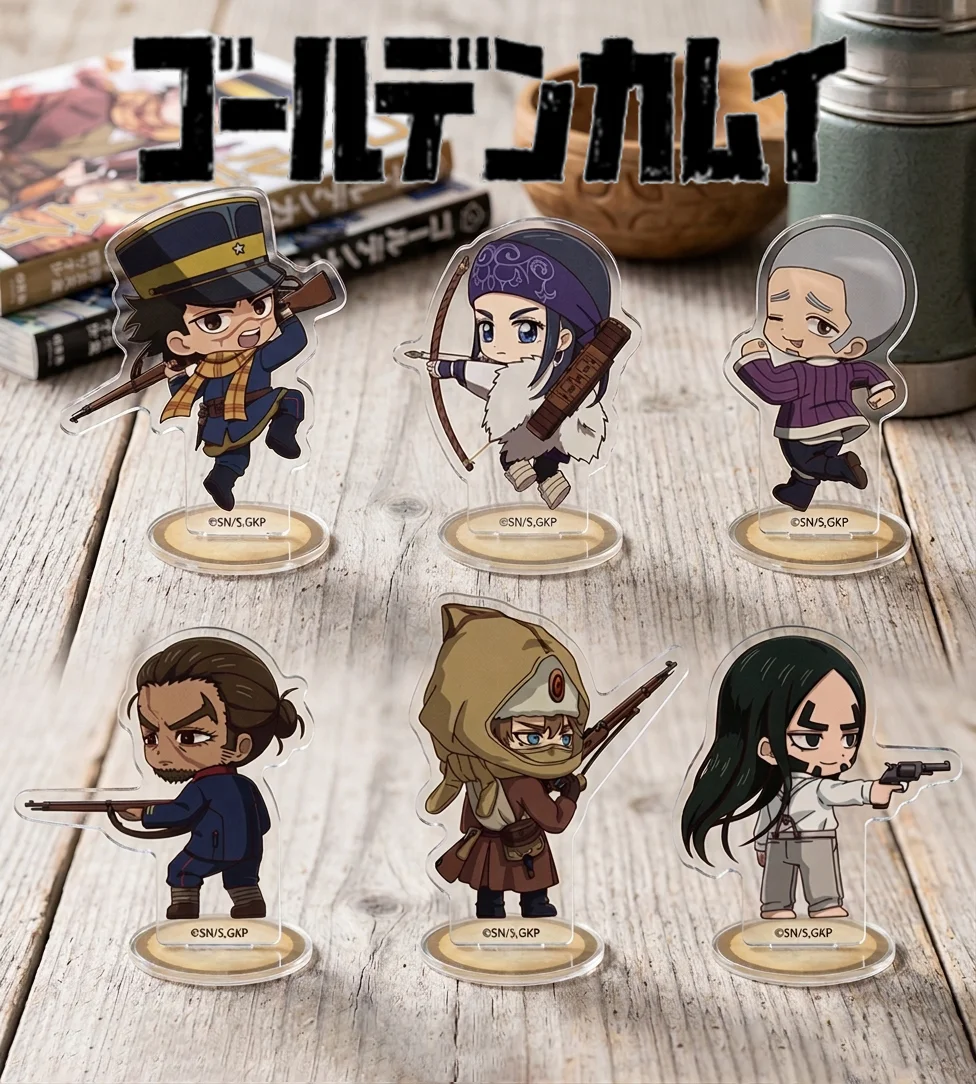Golden Kamuy Series 2026 New Arrival Acrylic Stand Sugimoto Asirpa Shiraishi Tanigaki Q‑Version Anime Desktop Decor Keychain