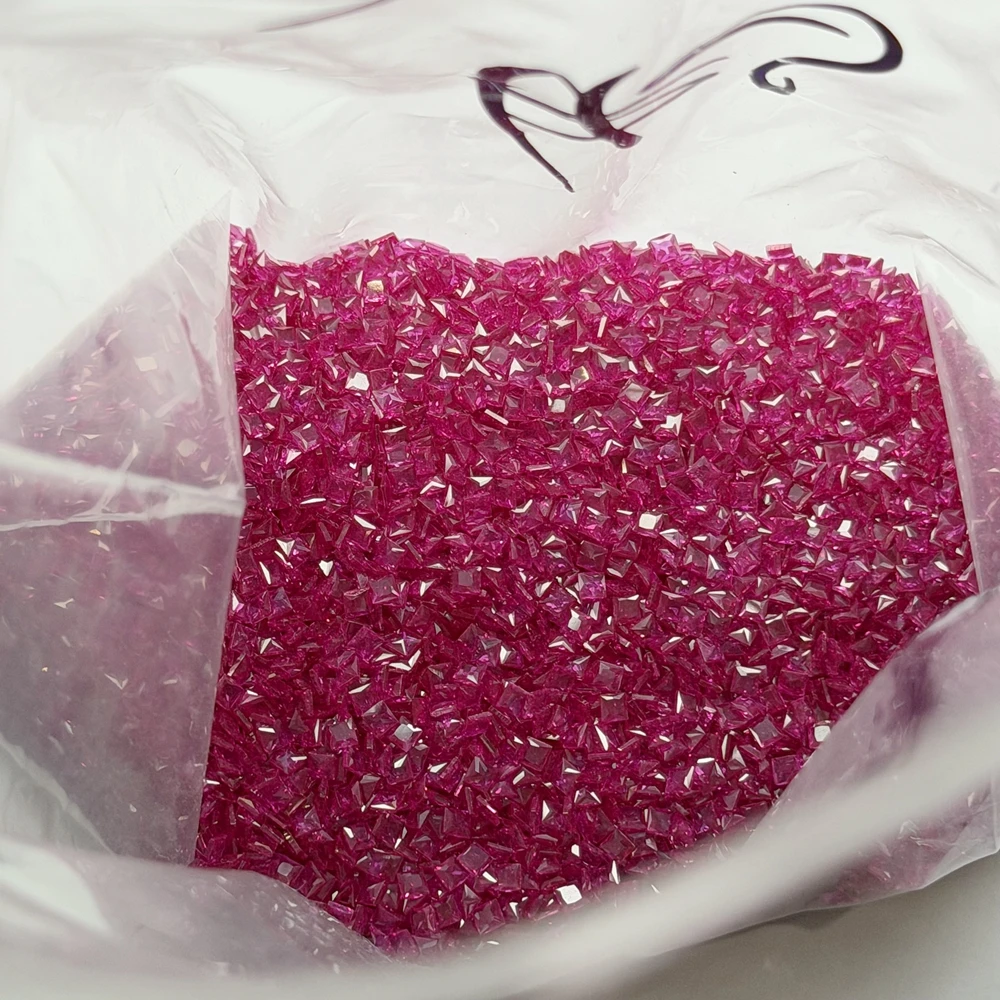 1000Pcs 5# Synthetic Red Corundum Ruby Princess Cut 2x2mm Square Loose Gemstones Jewelry Making