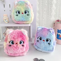 Śliczna kolorowa pluszowa portmonetka Kawaii Cat Money Card Case Organizer na słuchawki Mała portmonetka Prezent dla kobiet Chłopcy Dziewczynki Dzieci