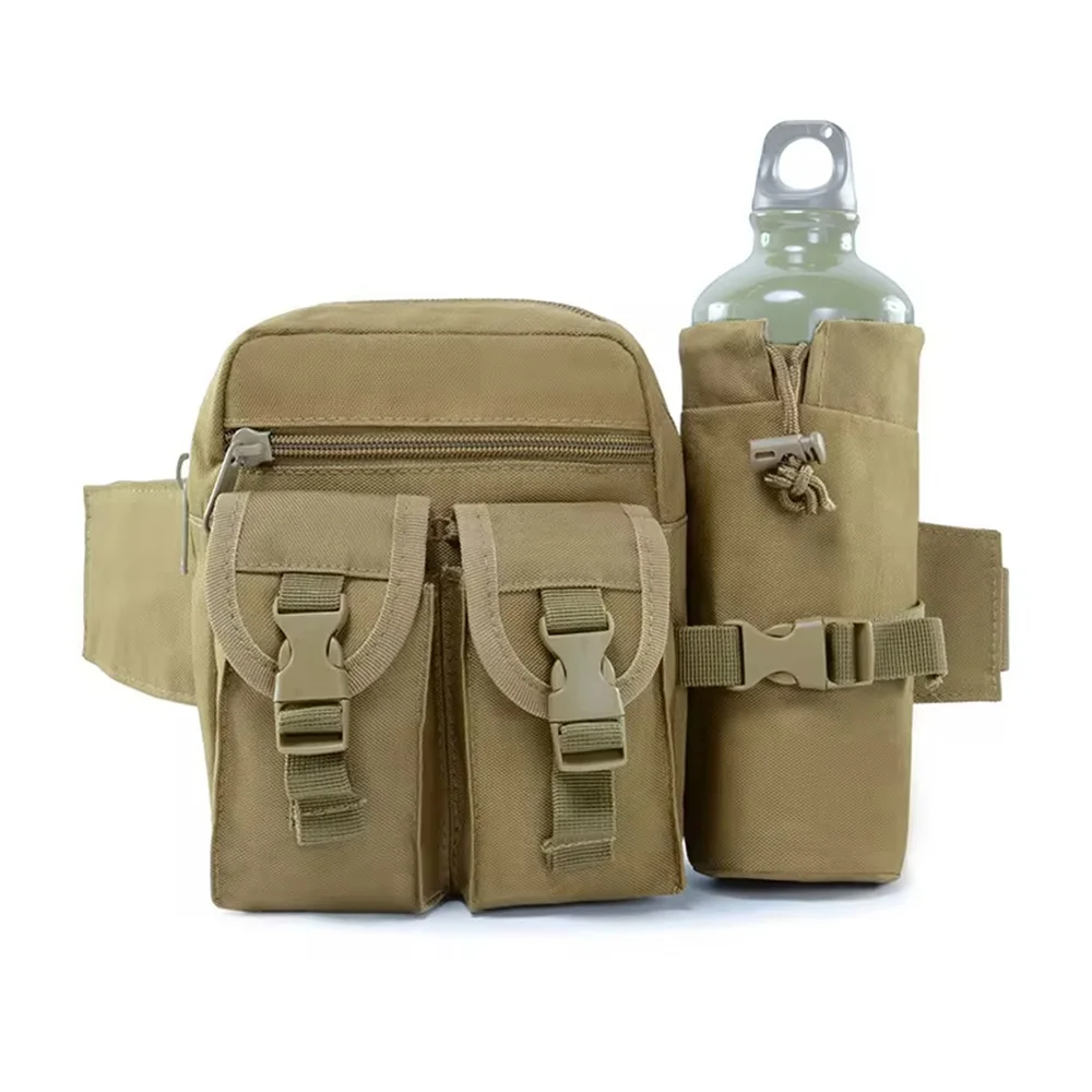 Taktische Hüfttasche aus Nylon für Outdoor-Aktivitäten, Wandern, Camping, Jagd, mit Wasserflaschenhalter und Handyfach, Laufgürtel für Sport