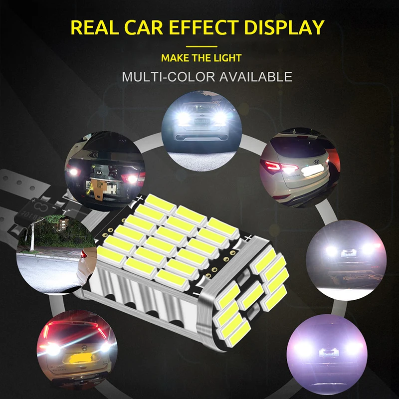 2xSignal Lamp T15 Led Super Bright W16W Led Bulbs  920 921 912 4014 45 chips Reverse Light For Reverse Lamp Backup Parking Light image 5