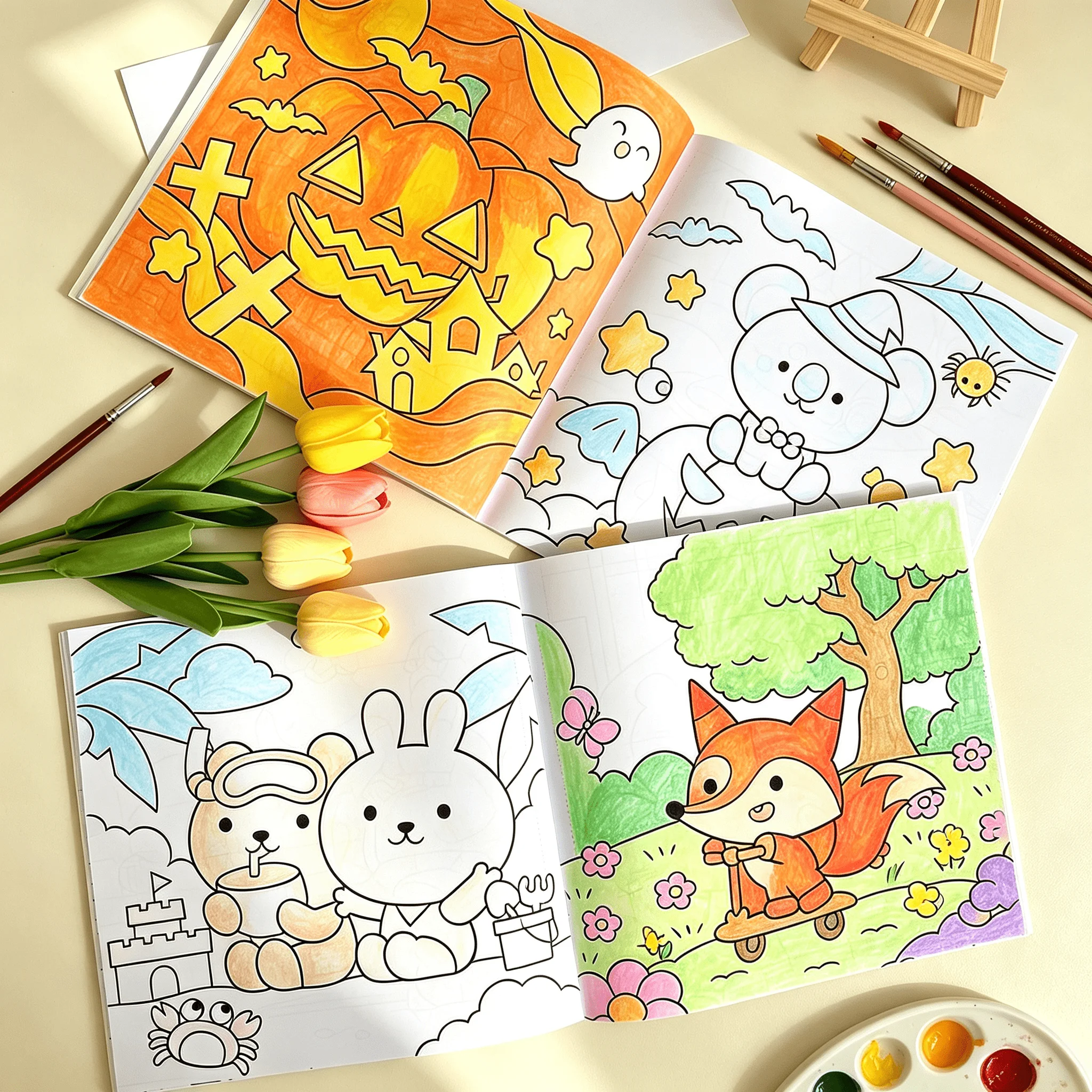 16-page drawing and doodling book featuring cute animals and drawing guides; helps improve hands-on skills; great Halloween gift